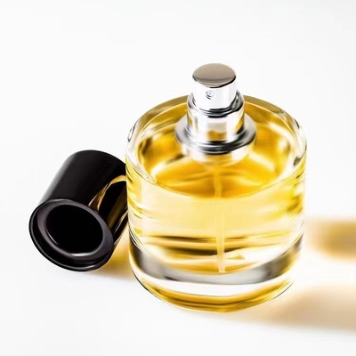 a garrafa de perfume do pulverizador 30 50ml curva o vidro transparente inferior grosso
