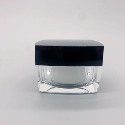 base transparente da tampa do preto do frasco do creme do quadrado de 5g 10g 30g 50g