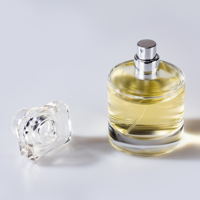 Garrafa de perfume de vidro redonda curto clara 50ml da bomba do pulverizador