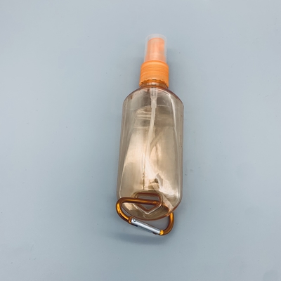 Curso vazio plástico do pulverizador do ANIMAL DE ESTIMAÇÃO da garrafa do Sanitizer da mão 60ml com Carabiner